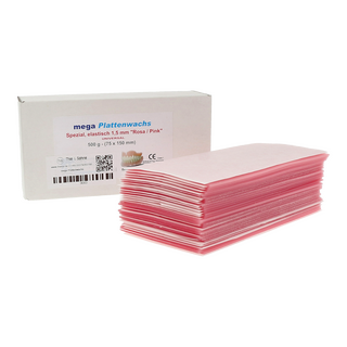 mega Plattenwachs / rosa (75x 150 mm) / 500 g Pack