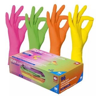 10x Nitril-Einmalhandschuhe THIESA Style, Farbmix, pink,...